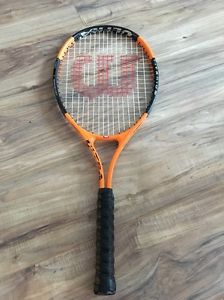 Orange Wilson Ultra Titanium Soft shock 50-60lb Tension Tennis Racquet