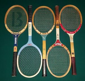 Lot 5 vintage wood tennis rackets raquets Decoration Bancroft Wilson Garcia