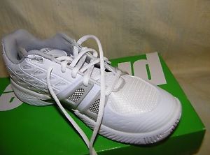 PRINCE T24 Womens Tennis Shoe White/Silver Sz 8  OUTSOLE 6 month durability NEW!