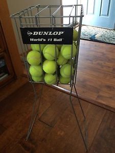 Dunlop Tennis Ball Training Portable Pick Up Hopper Metal Basket 75 Ball Carrier