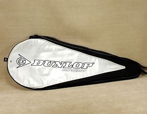 Dunlop 400 Sport Tennis Racket Cover Zipper Case w/ Strap Black Gray Racquetball