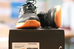 HEAD INDOOR SHOES SPRINT PRO RACQUETBALL COURT SHOES BLACK/LIME MENS US 9