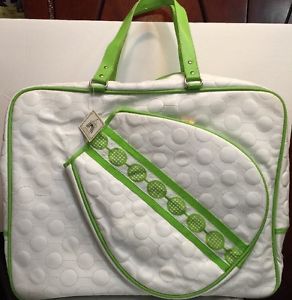 Tennis Ladies Lime & White Carry All Bag Tote Toss Designs Resort Collection NEW