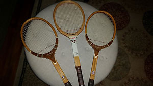 Lot of 3 Vintage Wood Tennis Racquets Imperial TAD Power King Antique Decoration