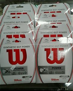 Wilson Synthetic Gut Power 16 gauge tennis string New! lot of 8 packs. Natural!