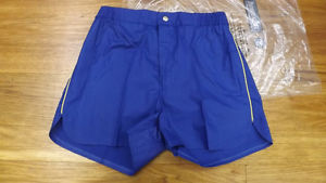 Vtg Tennis Shorts NOS sz Small Blue W/White Piping By Vanderbilt