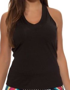 Lucky in Love Women's Core V-Neck Tank - Black - Sz Medium