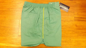 Vtg Tennis Shorts NOS sz Lrg Green w/Yellow Piping By Vanderbilt