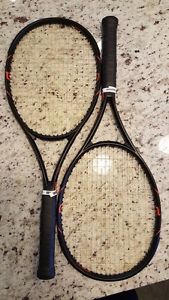 3x Wilson Burn FST 95 Tennis Rackets 4 and 3/8 grips and 15 pack bag!