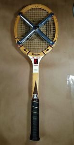 Vintage Stan Smith Wilson Tennis Racket - Wood Wooden With Cover & Zephyr Press