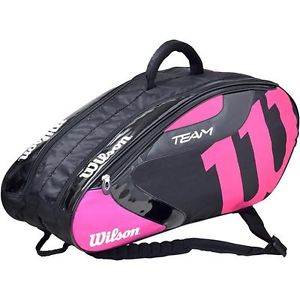 2016 Wilson Tennis Racket Bag Team J 6PACK Black / Pink WRZ641606 from Japan New