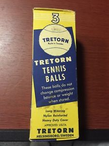 Vintage Tretorn Tennis Balls In Original Box Sweden Rare