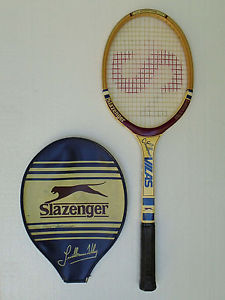 80s *SLAZENGER Vilas* wooden racket autograph authentically signed by Guillermo