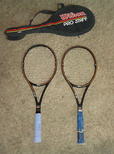 2 Wilson Original Pro-Staff  Tennis Racquets Midsize, 1 case