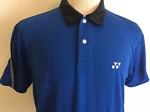 Yonex large Tennis Racquetball Polo Shirt Blue/Black Athletic Polyester