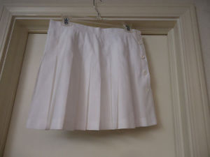 Tennis Skirt Size 12  by Prince White Pleated Polyester USA NWOT