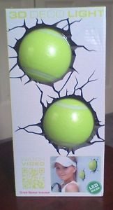 3D FX Deco LED Night Light Sport Tennis Ball Wall Home House Decoration NIB