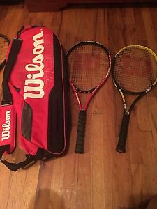 2 Wilson Tennis Racquets And Bag