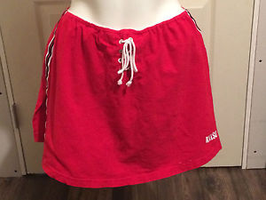 Tennis Skort Skirt Shorts Athletic Golf Red Stretch Cotton Woman Sz M