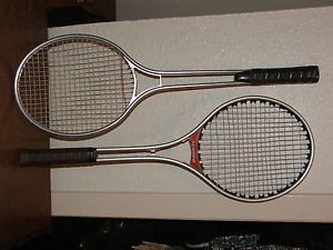 GREAT CONDITION Seamco Ken Rosewall Vintage Alum Tennis 2 Racquets WILSON Cover