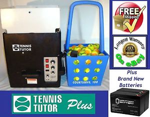 ஐღ Sports Tutor Tennis Tutor Plus 4P w/ 100 Balls, Tote, NEW Batteries & Charger