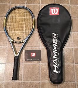 Wilson H Cosmo Hammer Blue 115 4 3/8 Grip 8.1 Oz. Tennis Racquet With Case Nice!