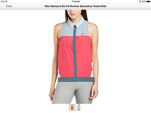 TENNIS Nike Women's Dri-Fit Premier Racerback Sleeveless Tennis Polo-Large