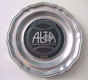 ALTA Atlanta Lawn Tennis Association 2009 City Champion Winner Award Plate 10.5"