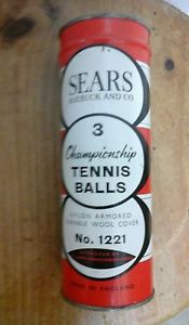 Vintage Wimbledon English Lawn Tennis Sears Balls Unopened Can