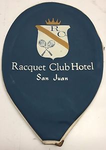 Very Nice Vintage San Juan Racquet Club Hotel Tennis Racquet Cover