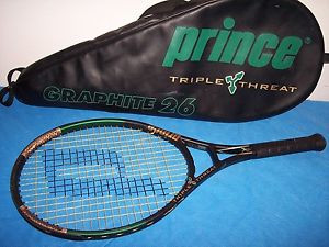 Prince Triple Threat Graphite 26  Racquet Racket 4" grip with case