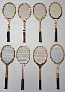 8 VINTAGE WOOD TENNIS RACQUETS JACK KRAMER AUTOGRAPH PRO STAFF TAD DAVIS HIPOINT