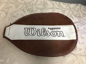 Vintage WILSON AGGRESSOR Tennis Racquet Cover Brown Nice