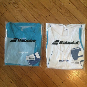 2X BABOLAT WOMANS TANK MATCH CORE SHIRTS XL TURQUOISE WHITE BNWT!!