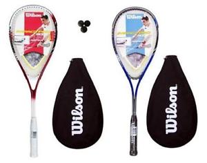 2 x Wilson Pro Raquette De Squash Ensemble + 3 Boules