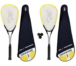 2 x Browning Nanotec Ti 150 Raquettes De Squash + Balles De 3 Squash