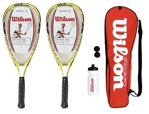 2x Wilson Ripper Junior ensemble de raquette de Squash avec Bag,Bouteille d'eau