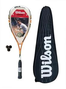 Wilson Féroce BLX Raquette De Squash avec mallette de transport + 3 Boules