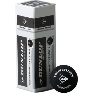 3 Dunlop Compétition Jaune Pointillé Balles De Squash