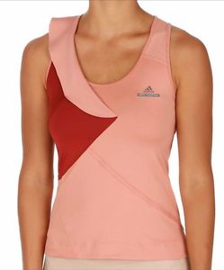 ADIDAS STELLA MCCARTNEY BARRICADE SZ 36 SMALL TANK TOP SHIRT RUFFLE WORKOUT PINK