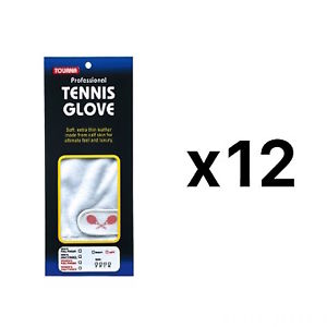 Tourna Men's 1/2 Finger Tennis Glove Soft Sheepskin Leather Right Hand (12-Pack)