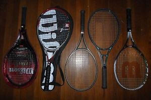 Lot of (5) Tennis Racquets Wilson Ultra OS+ Sting - Prince Woodie  * Worldwide *