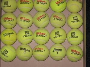 90 used tennis balls