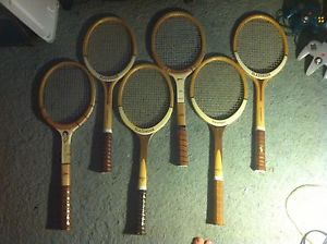 6 Vintage tennis racket lot, 5 Slazenger Challenger No 1. Wood Free Shipping