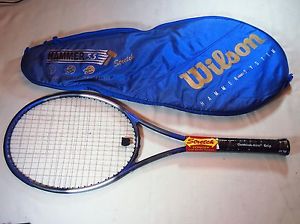 NEW WILSON HAMMER 5.5 STRETCH MID PLUS 95 4 3/8 GRIP SPIN TENNIS RACKET W/ COVER