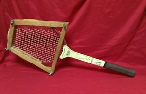 AMC Autograph VINTAGE WOOD TENNIS RACQUET With PRESS Belgium Championship Play