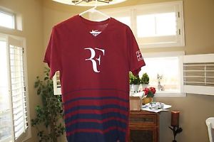 NIKE DRI- FIT RF MENS TENNIS  V NECK TENNIS TEE SIZE M