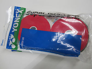 **NEW** YONEX SUPERGRAP OVERGRIP 30 PACK. COLOR CHOICES: BLK. RED. WHITE. YELLOW