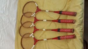 4 Vintage Badmiton raquets Wood rackets