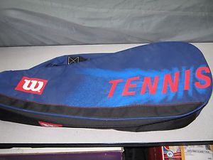 Wilson Triple Tennis Equipment Bag, Holds up to 3 Rackets, RED WHITE AND BLACK !